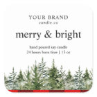 "Watercolor Green Pine Tree & Red Buffalo Plaid