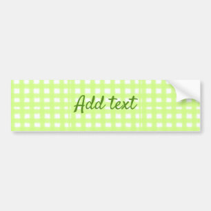 Watercolor green plaid ginham personalized add tex bumper sticker