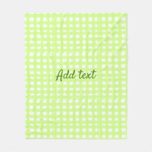 Watercolor green plaid ginham personalized add tex fleece blanket