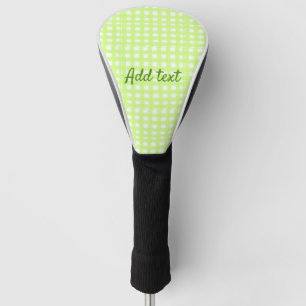 Watercolor green plaid ginham personalized add tex golf head cover