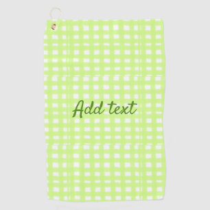 Watercolor green plaid ginham personalized add tex golf towel