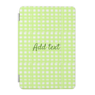 Watercolor green plaid ginham personalized add tex iPad mini cover