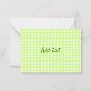 Watercolor green plaid ginham personalized add tex note card