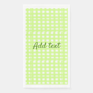 Watercolor green plaid ginham personalized add tex paper guest towels