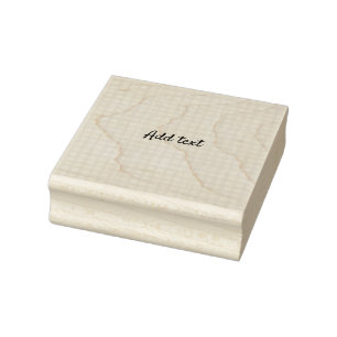 Watercolor green plaid ginham personalized add tex rubber stamp