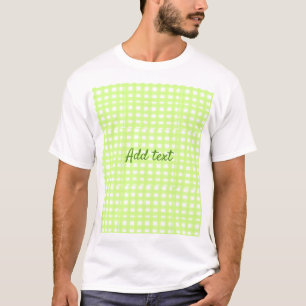 Watercolor green plaid ginham personalized add tex T-Shirt