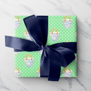 Watercolor Green Polka Dots Beach Bags Wrapping Paper