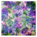 Watercolor Green Purple Blue Paint Splash Abstract Ceramic Tile<br><div class="desc">Watercolor paint splash abstract green purple blue decorative tile.</div>