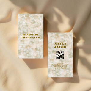 Watercolor Green & Terracotta Handmade Clothing Business Card