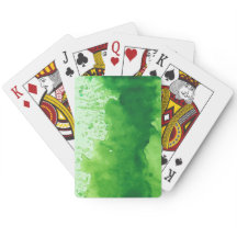 watercolor green texture Classic Playing Cards