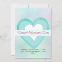 WATERCOLOR GREEN VALENTINE’S DAY GREETING CARD