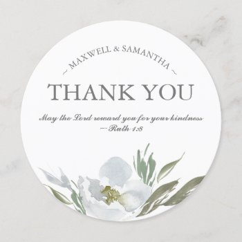 Watercolor Green  White And Gray Thank You Invitation by VGInvites at Zazzle