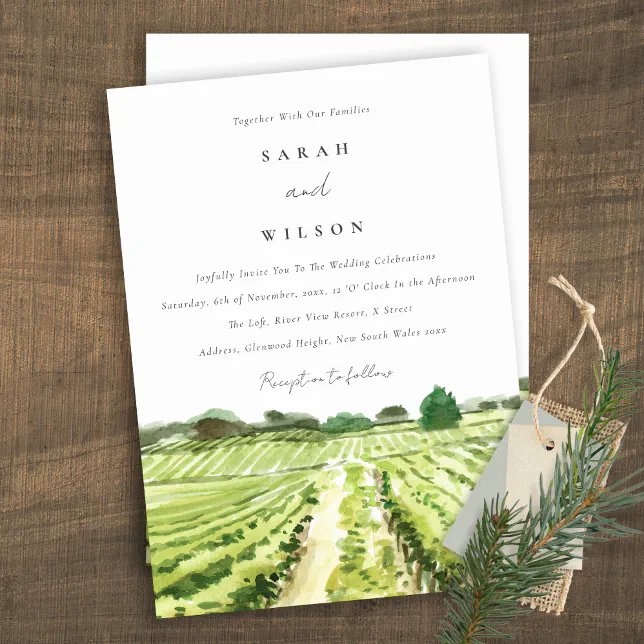 Personalized Vineyard store Themed Invitation, Vineyard Wedding Invitations, Custom Illustrated Portrait, Unique Wedding Invite