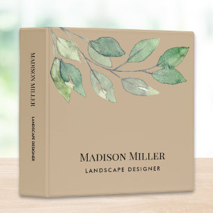 Watercolor Greenery 3 Ring Binder
