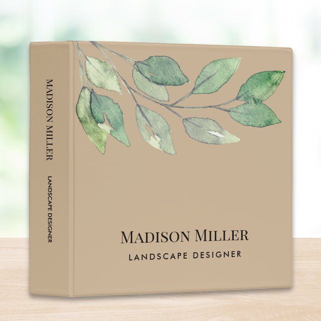 Watercolor Greenery  3 Ring Binder (Creator Uploaded)