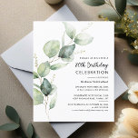Watercolor Greenery 80th Birthday Party Invitation<br><div class="desc">Eucalyptus 80th Birthday Party Invitation template you can easily customize or repurpose for other milestone events by clicking the "Personalize" button.</div>