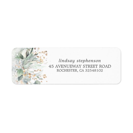 Watercolor Greenery and Eucalyptus Leaves Label | Zazzle.com