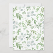 Watercolor Greenery and Flowers Bridal Brunch Invitation (Back)