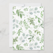 Watercolor Greenery and White Flowers Graduation Invitation (Back)