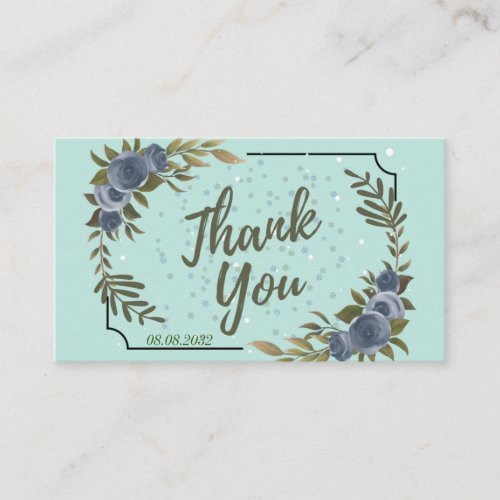 Watercolor Greenery and White Flowers Gray Wedding Enclosure Card