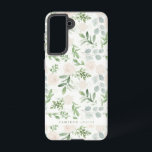 Watercolor Greenery and White Flowers Personalized Samsung Galaxy S21 Case<br><div class="desc">Customizable Samsung Galaxy Case featuring watercolor pattern of eucalyptus leaves,  foliage,  and white flowers Personalize by adding your own name or adding a short phrase. This greenery Samsung Galaxy Case is perfect as a personalized gift.</div>