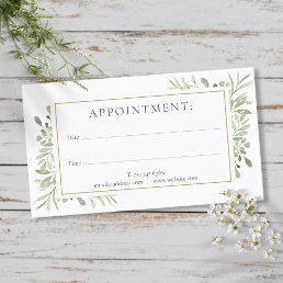Watercolor Greenery Appointment Card