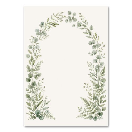 Watercolor Greenery Arch Wedding Table Number