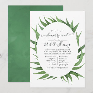 Watercolor Greenery Baby Shower by Mail Invitation