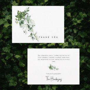 Watercolor Greenery Bereavement Thank You Card