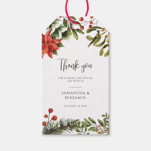 Watercolor Greenery Berries Wedding Gift Tags