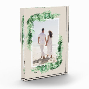 Watercolor Greenery Border Photo Block