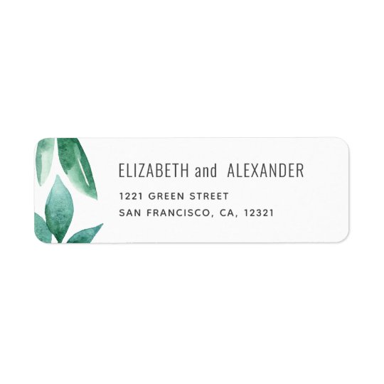 Watercolor greenery. Botanical wedding address Label | Zazzle.com