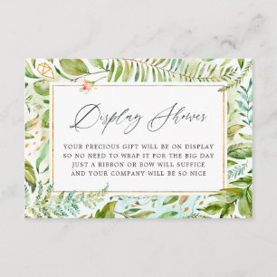 Watercolor Greenery Bridal Shower Display Shower Enclosure Card