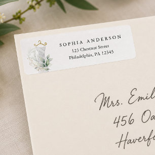 Watercolor Greenery Bridal Shower Label