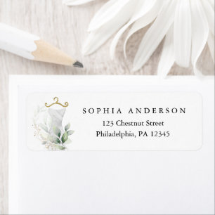 Watercolor Greenery Bridal Shower Label