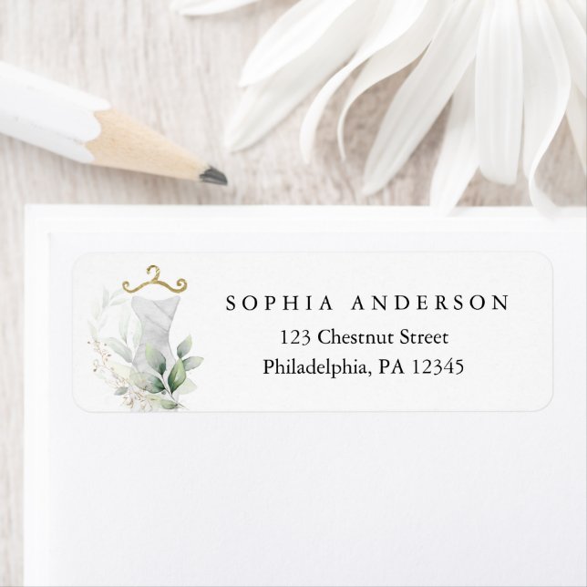 Watercolor Greenery Bridal Shower Label (Insitu)