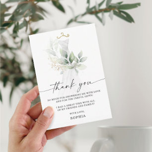 Watercolor Greenery Bridal Shower Thank You Card