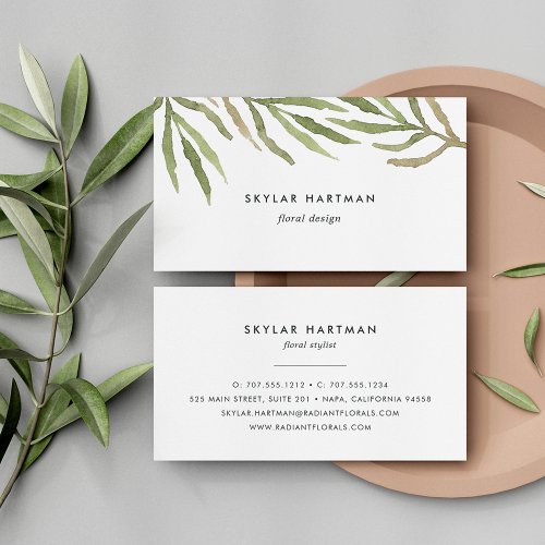 Watercolor Greenery Business Card