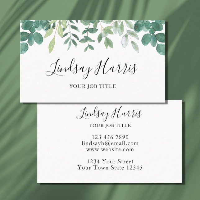 Watercolor Greenery Business Card (Creator Uploaded)