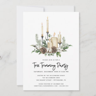 Watercolor Greenery Candles Tree Trimming Party