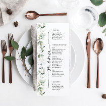 Watercolor Greenery Double Sided Wedding Menu