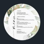 Watercolor Greenery Double Sided Wedding Menu<br><div class="desc">This beautiful menu is perfect for your next event! Easily edit the menu items and display this beautiful design on each plate! Personalize the thank you message on the back - or delete!

See the entire collection for more matching items!</div>