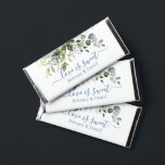 Watercolor Greenery Dusty Blue Love Is Sweet Hershey Bar Favors<br><div class="desc">Modern Elegant Calligraphy Script Watercolor Botanical Greenery Love is Sweet Chocolate Bar Wedding Favors include eucalyptus leaves,  green botanical foliage,  dusty blue leaves and other beautiful botanical greenery. Dusty Blue Script.</div>