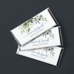 Watercolor Greenery Dusty Blue Love Is Sweet Hershey Bar Favors<br><div class="desc">Modern Elegant Calligraphy Script Watercolor Botanical Greenery Love is Sweet Chocolate Bar Wedding Favors include eucalyptus leaves,  green botanical foliage,  dusty blue leaves and other beautiful botanical greenery. Dusty Blue Script.</div>