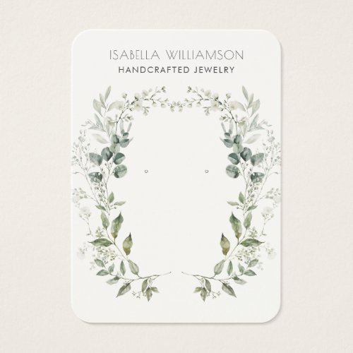 Watercolor Greenery Earring Jewelry Display Card