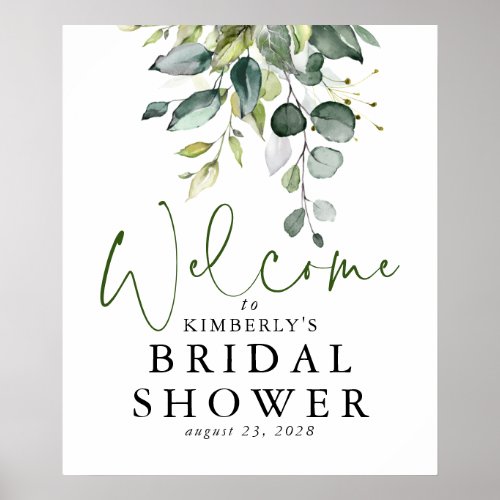 Watercolor Greenery Elegant Welcome Sign