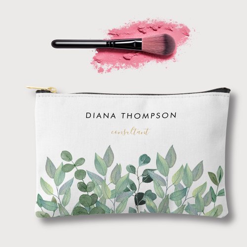 Watercolor Greenery Eucalyptus Branches  Accessory Pouch