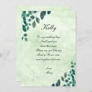 Watercolor Greenery Eucalyptus Leave Maid Of Honor Invitation