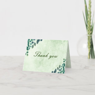 Watercolor Greenery Eucalyptus Leaves Letterpress Thank You Card