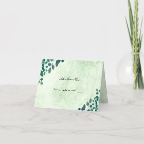 Watercolor Greenery Eucalyptus Leaves Place Card